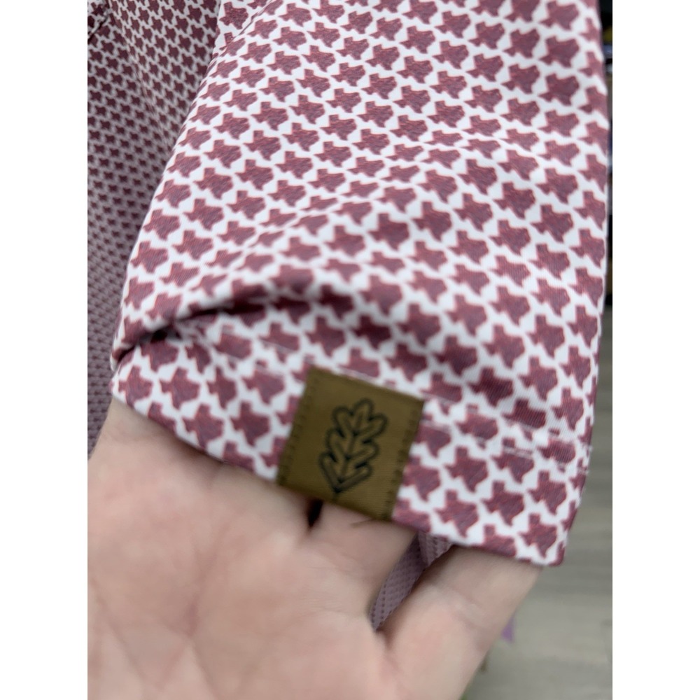 Iron Oak Shirt Mens 3XL Red Bowie Texas Print Polo Short Sleeve Pearl Snap - Picture 3 of 4